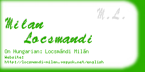 milan locsmandi business card