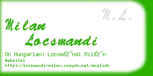 milan locsmandi business card